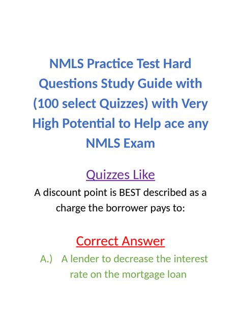 nmls test hard|nmls exam study guide.